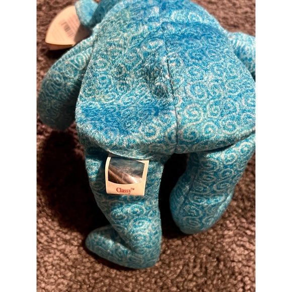 TY Beanie Baby- Classy Blue Bear- Mint Condition - Holographic Tush Tag - Picture 2 of 5